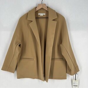 WORTH New York Camel Wool Blend Dolman Sleeve Open Front Blazer NWT Size XS